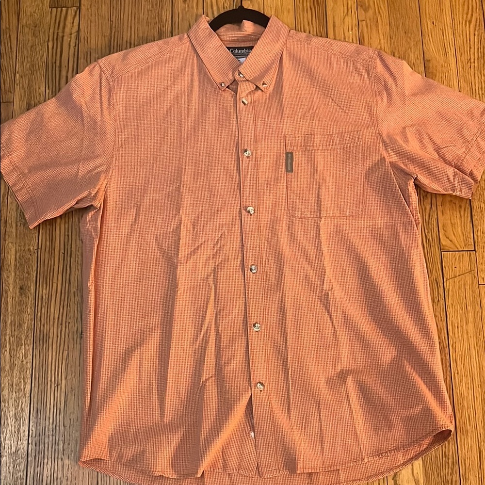 Columbia Orange Casual Button Down Shirt